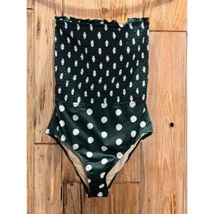 PEONY SMOCKED ONE PIECE POLKA DOT RECYCLED SUSTAINABLE MEDIUM SWIMSUIT NWT